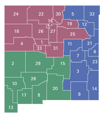 New Mexico County map